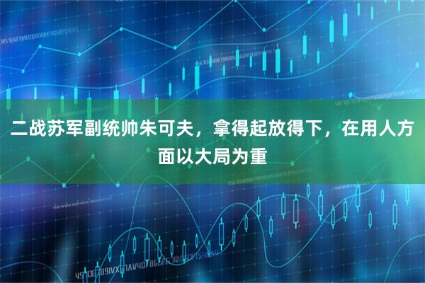 二战苏军副统帅朱可夫，拿得起放得下，在用人方面以大局为重